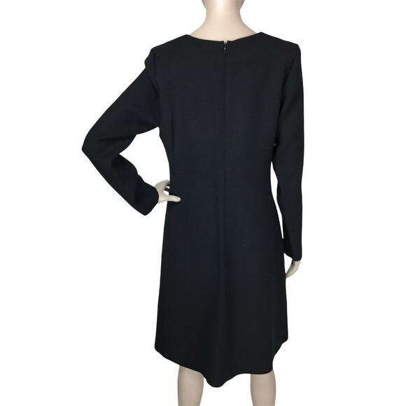 Vintage Yves Saint Laurent Black 100% Wool Darted Bust Sheath Dress Size 10 NWT - Picture 6 of 8